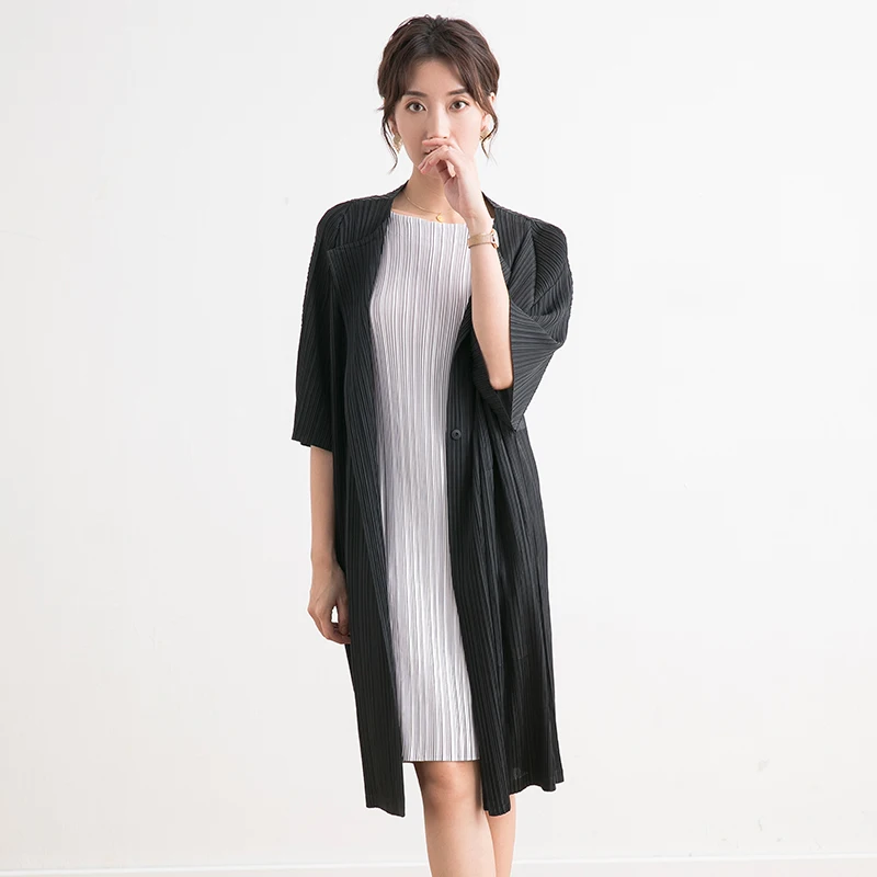 

Fold Women's windbreaker Long money Over knee 2019 Early autumn New pattern Temperament Personality Women's coat