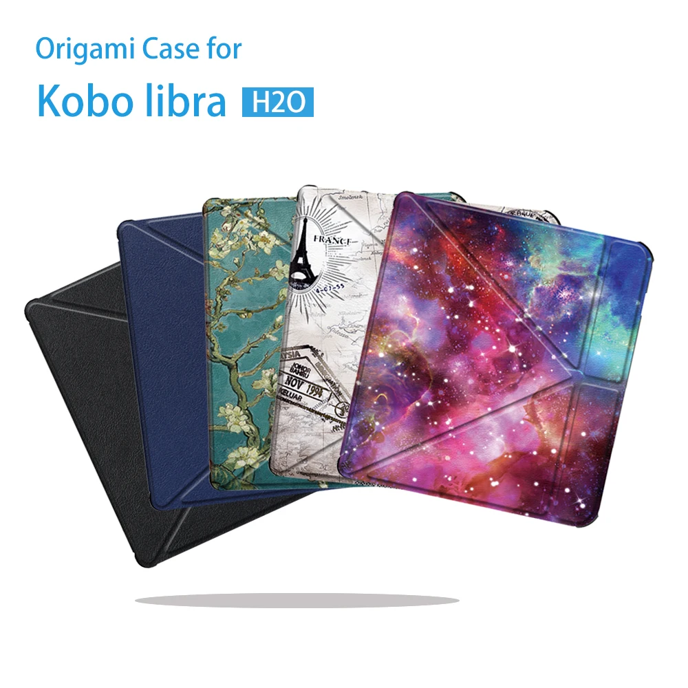

Kobo Libra H2O Origami Case, The Thinnest and Lightest Leather Smart Cover Case for New Kobo Libra H2O 2019 Release