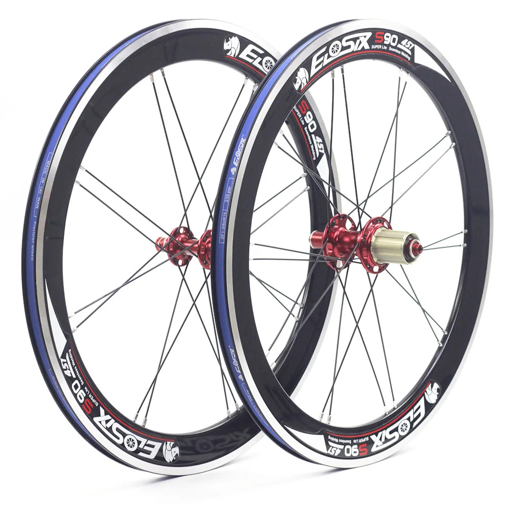 451 red 100 130 Eiosix S90 2" 1 1/8" 451 литые мини велоколеса 100 мм 74 м 130 мм V суппорт тормоза 2" для складного велосипеда мини велоколеса - Цвет: 451 red 100 130
