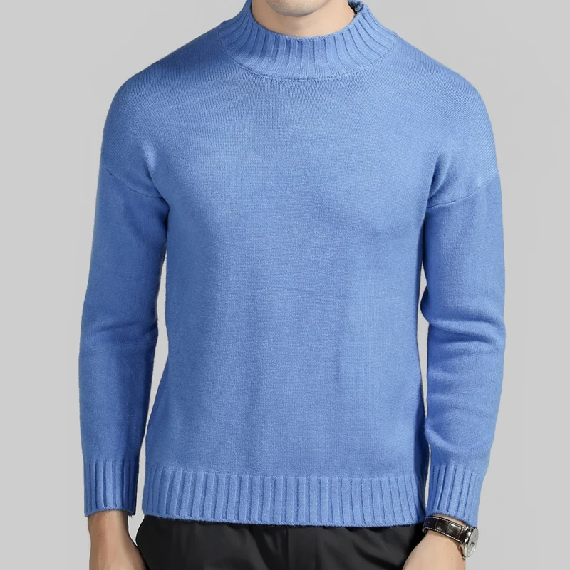 Low Price AIRGRACIAS Sweater Men Autumn Winter Warm Mens Knitted Sweaters Solid Color Casual O-Neck Pull Homme Cotton Pullover Men