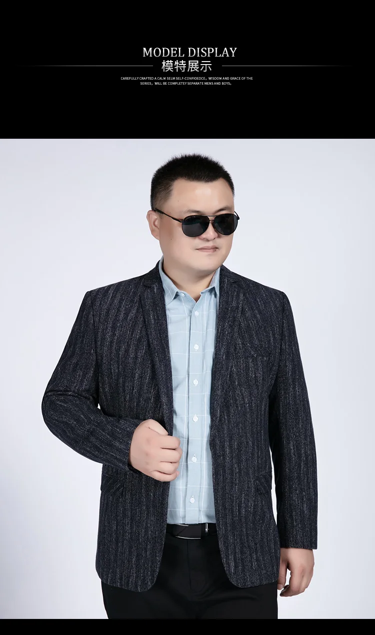 Размер 8XL 7XL 6XL Мужской Блейзер свободный Блейзер Masculino Деловые повседневные мужские стильные блейзеры осень зима полосатые блейзеры мужские s
