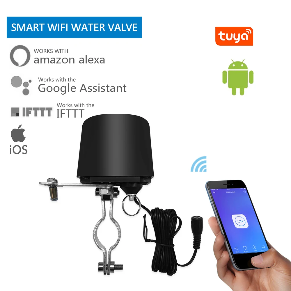 EU PLUG Tuya умный wifi переключатель для GW-RF водяной клапан система домашней автоматизации газовый клапан управления водой работает с Alexa и Google home drop - Цвет: EU PLUG