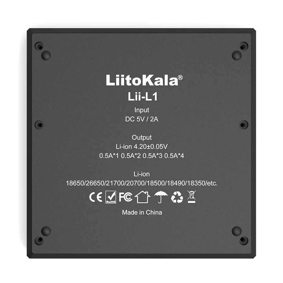 LiitoKala Lii-L4 18650 зарядное устройство 3,7 в перезаряжаемая батарея зарядное устройство 4 слота для электронной сигареты 18650 26650 21700 батареи