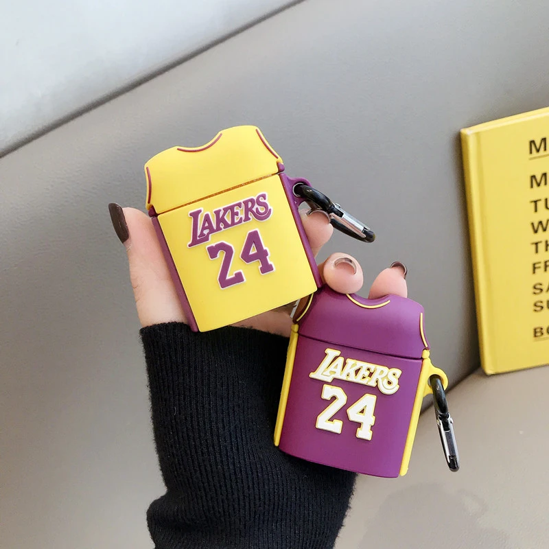 LOS ANGLES Trend basketball lakers 24 kobe bryant celtics Уникальный 3D Мягкий силиконовый чехол для наушников Apple Airpods2 bluetooth