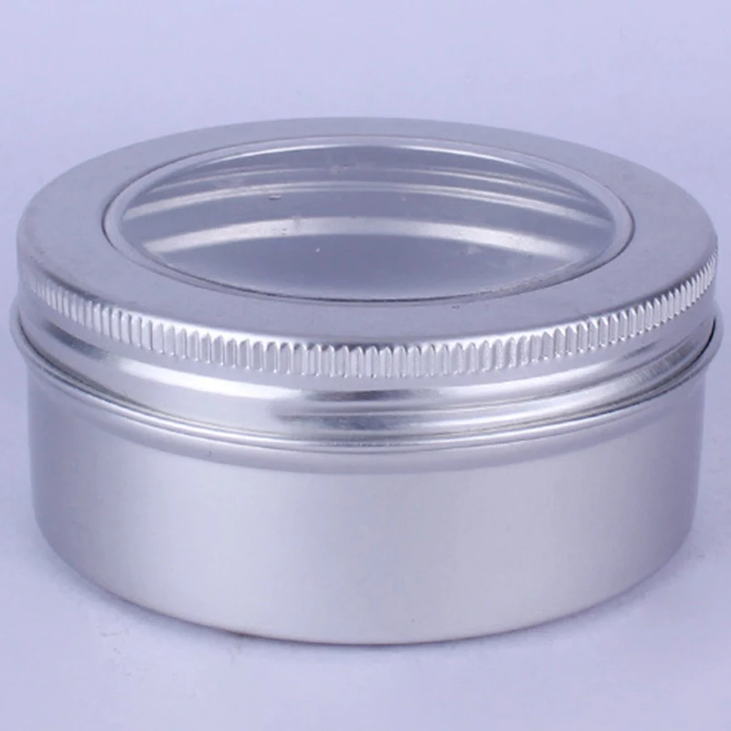 24Pcs 150Ml Transparent Window Screw Cover Aluminum Can Storage Box Diy Empty Cosmetic Container Gift Biscuit Candy Box Cans Tea