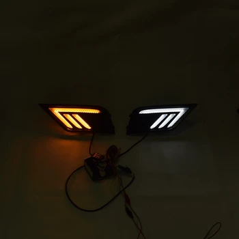 

Car DRL Lamp LED Daytime Running Light Turn Yellow Signal Relay Waterproof 12V for Tiguan 2017 2018