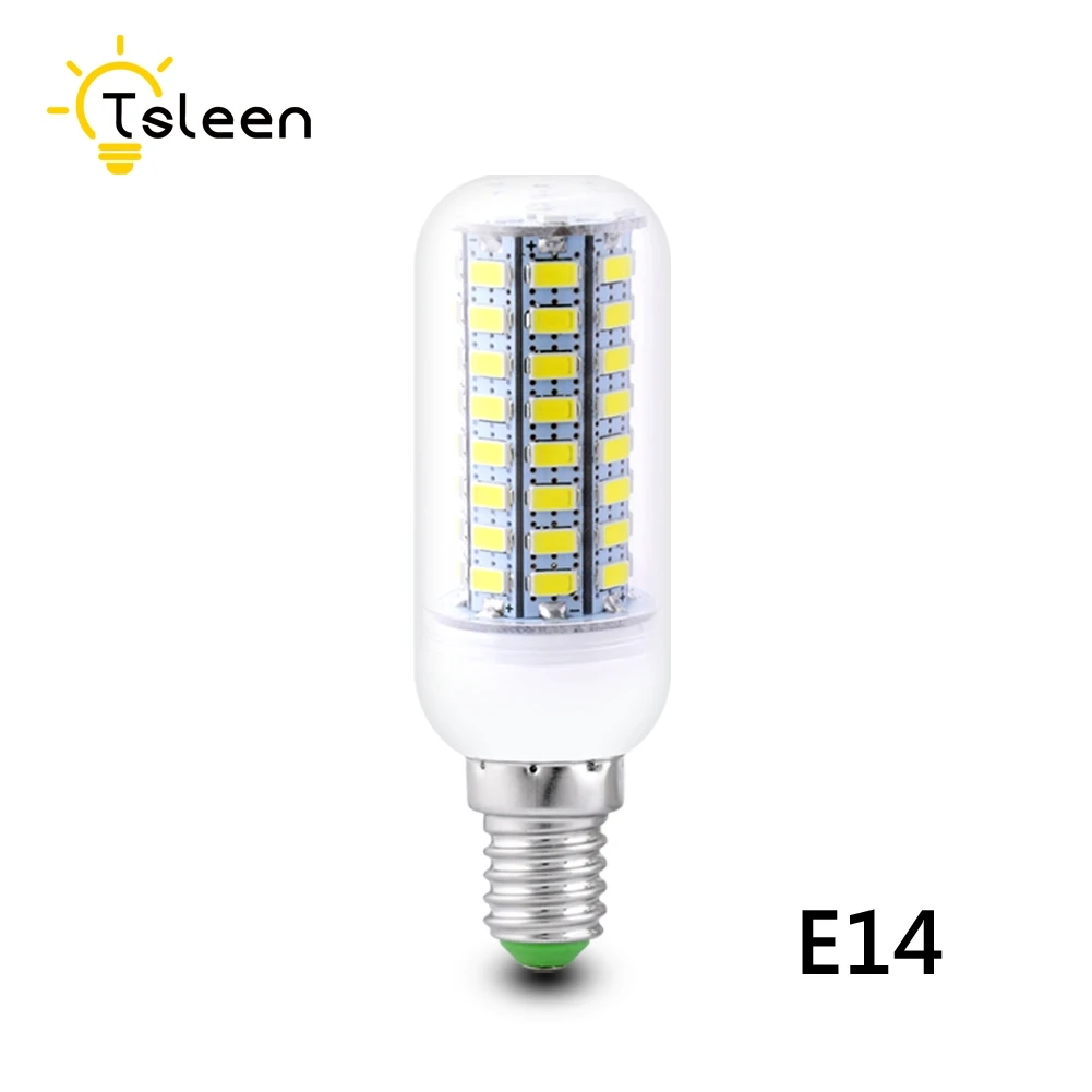 TSLEEN 10 шт. E14 Socket 7 Вт, 9 Вт, 12 Вт, 15 Вт, 20 Вт, 25 Вт 5730 светодиодный Кукуруза лампы 110 220 в холодный теплый белый свет кукурузы светильник Высокая эффективность лампада