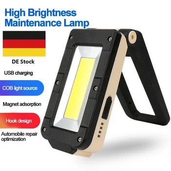 

Portable COB+XPE LED Flashlight Torch USB Rechargeable LED Red and white Light Magnet hook Work Lantern + Built-in battery