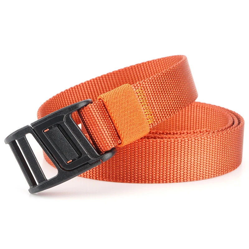 F Orange Hot Men belt High Quality Canvas Insert Buckle Men's belt Outdoor Men's Army Style Jeans belts Tactical belt Waist belt - Цвет: F Orange