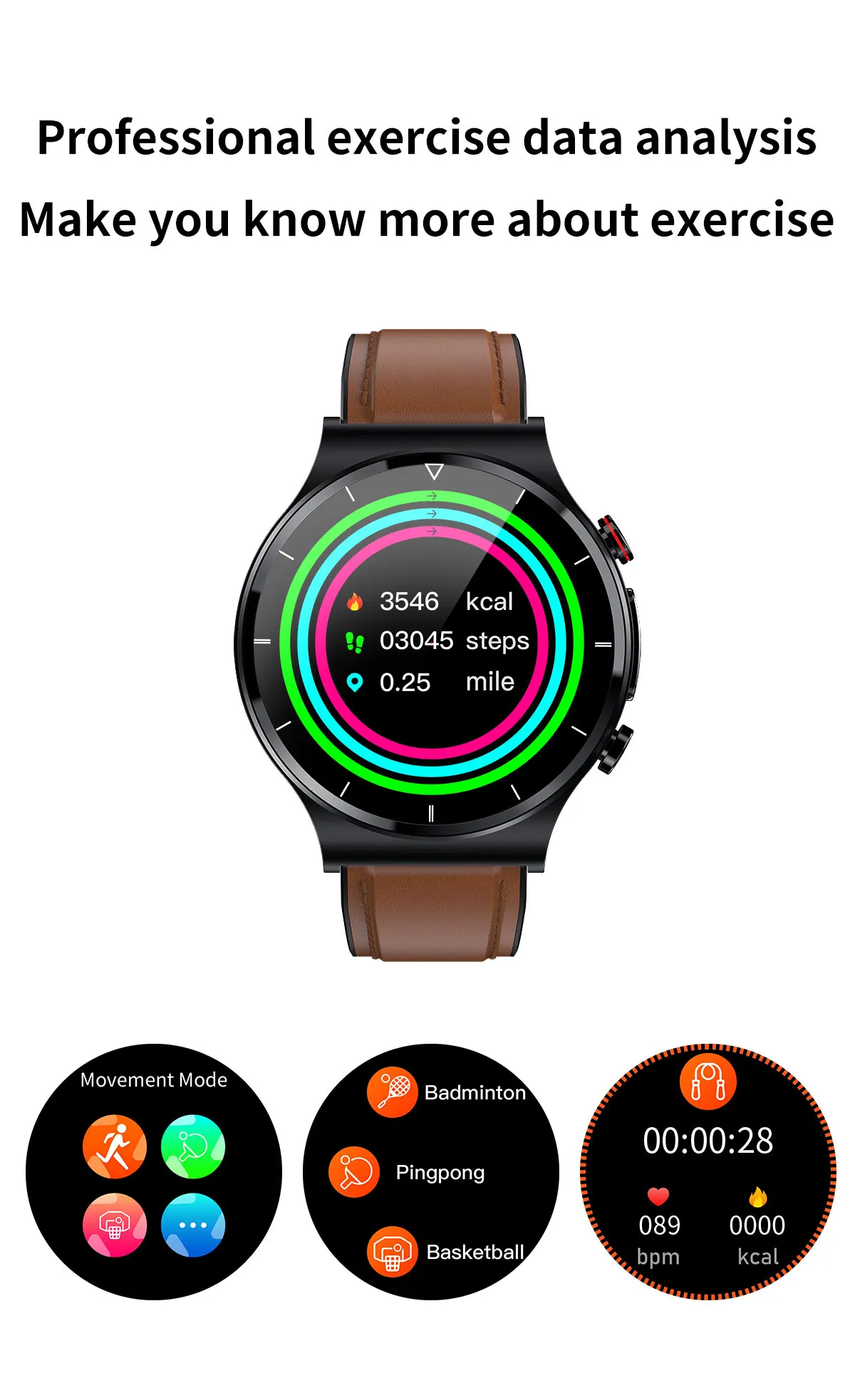 E88 Smart Watch Men Watch 1.32 inch Screen EGG Collector IP68 Waterproof BodyTemperature Wireless charger Watches PK E80 E86
