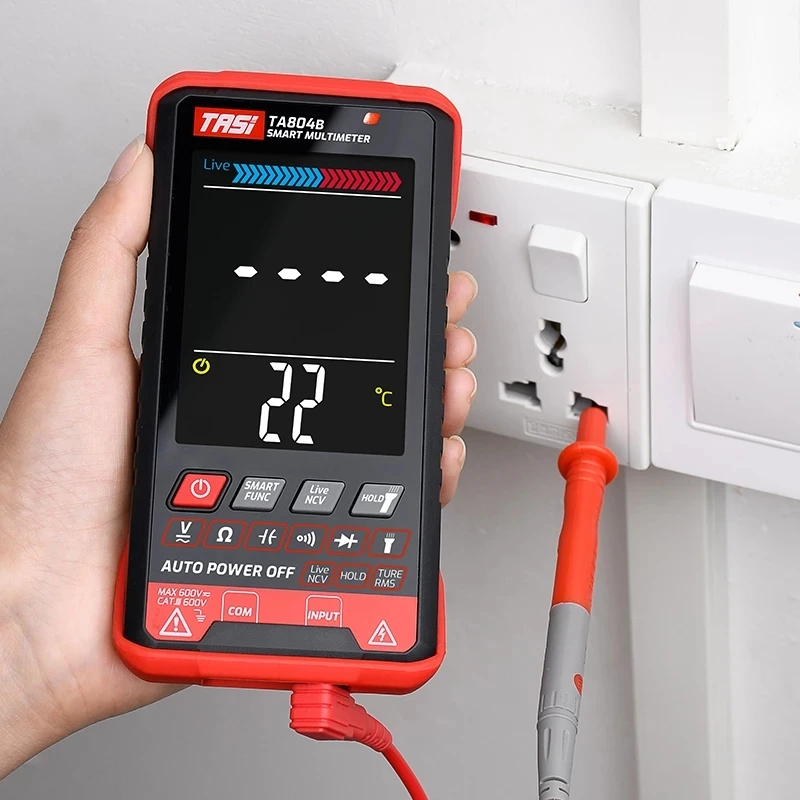 TASI TA804AB DIGITAL MULTIMETER Professional Auto Tester Multimeter HD Color Screen Ultrathin Intelligent OHM NCV Voltage Meter