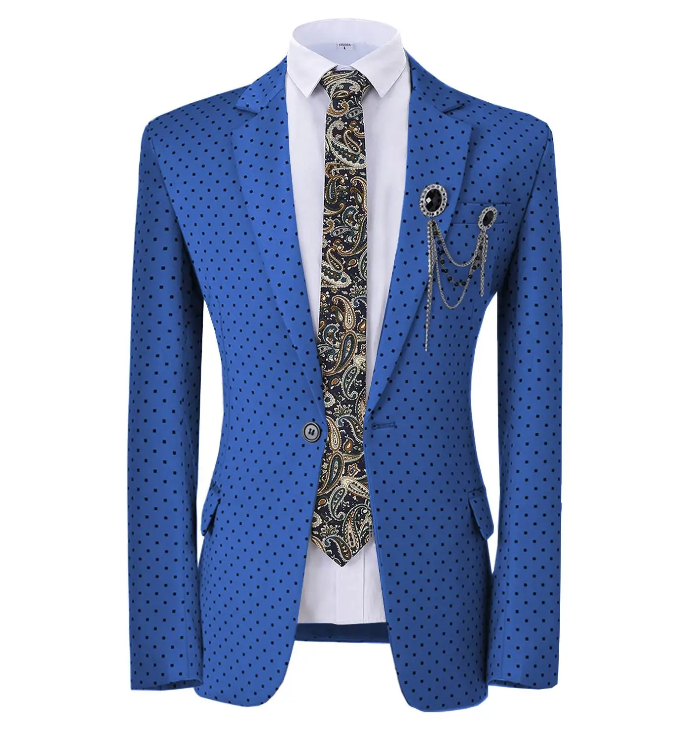 Royal Blue Цельный формальный мужской розовый костюм, приталенный, для выпускного, белый смокинг, с рисунком, королевский синий пиджак для свадебной вечеринки, женихов, мужчин(блейзер - Цвет: Royal Blue