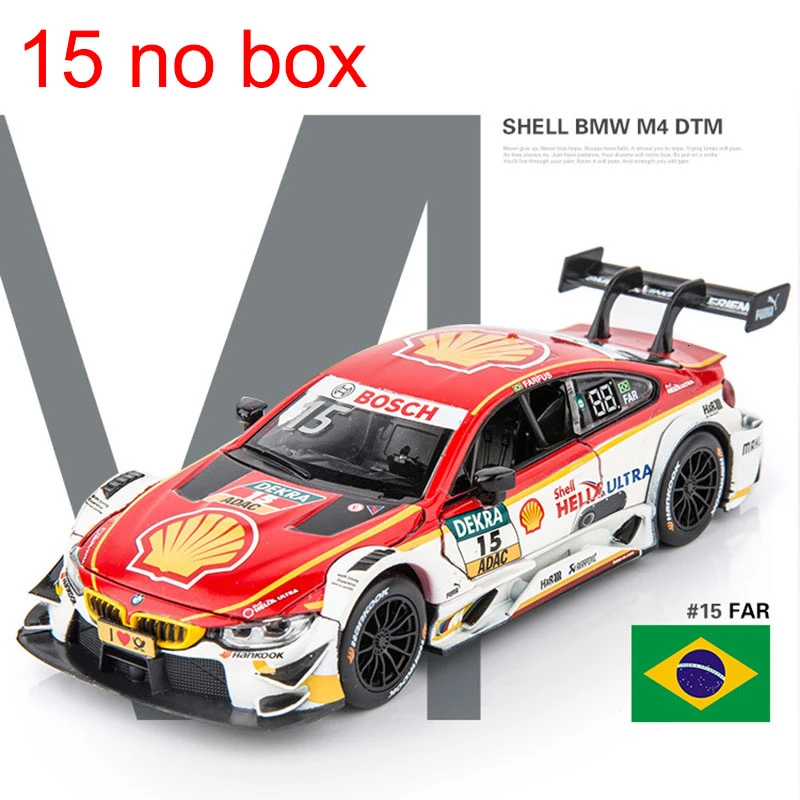1:32 М4 сплав спортивный автомобиль модель детских игрушек DTM Meetal гоночный автомобиль модель с резиновыми шинами Вытяните назад звуковой светильник украшение автомобиля - Цвет: 15 no box