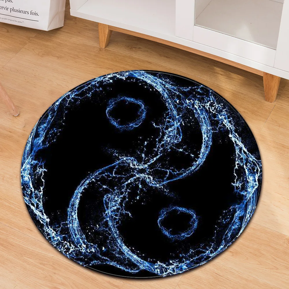 Creatività Tai Chi Gossip Pattern Tappeti Rotondi Bambino Computer Room Chair Mat Camera Dei Bambini Tenda Da Gioco Area Tappeto Baby Crawl Floor Rug 