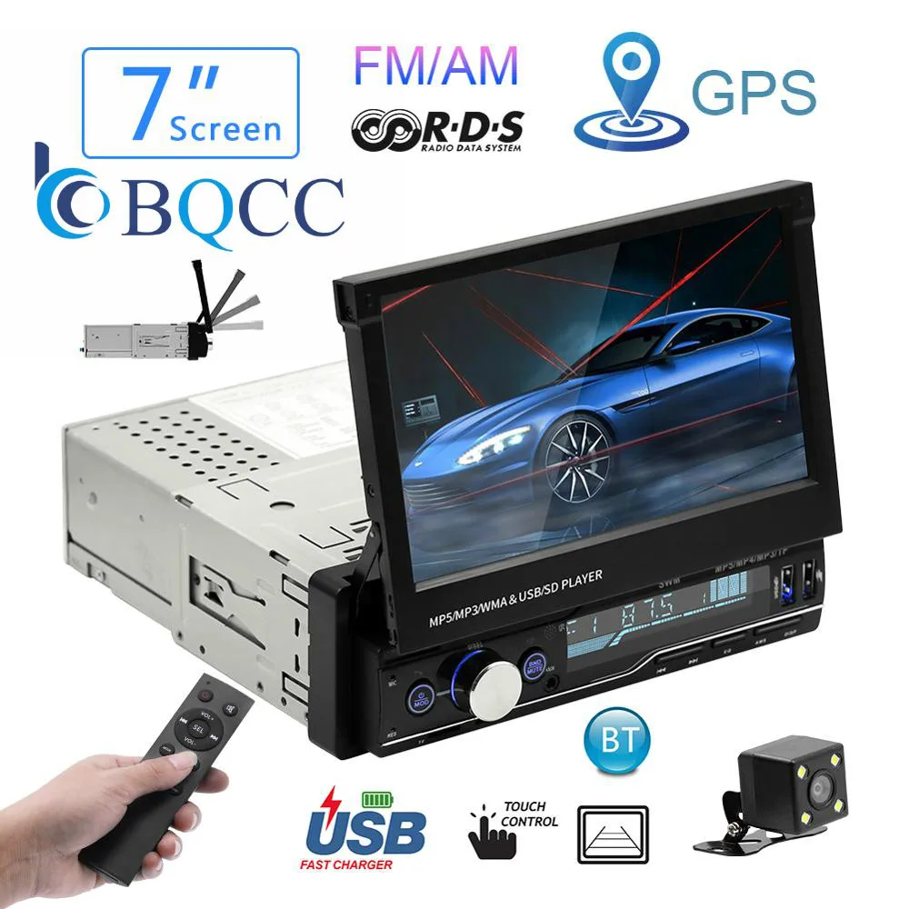 

Car Radio Mp5 Player MP3 Autoradio Bluetooth RDS 7" 1 Din GPS Audio Stereo Auto Folding Screen FM/AM Mirror Link