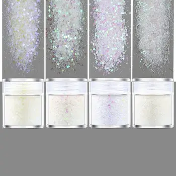 

4Color Rainbow White Glitters Sequains Resin Pigment Kit Nail Art Jewelry Making