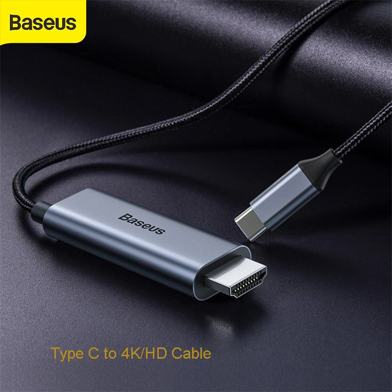 

Baseus Type C to HDMI Cable Hub Splitter Screen Mirroring Adapter 60W PD Quick Charging 1.8M for Entertaining office HDMI Wire