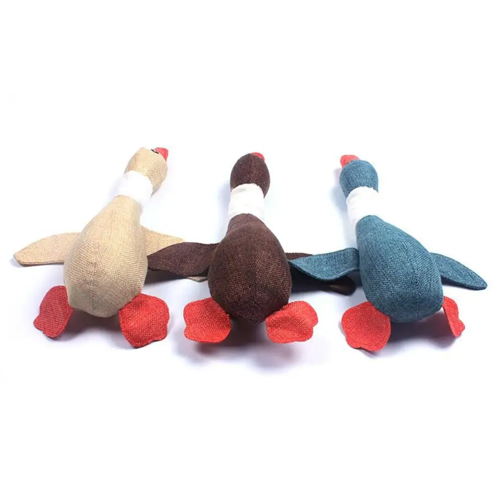 Features: Plush Stuffed Goose Puppy Dog Chew Toys for Small and Medium Dogs Safe and squeaky FUN. The squeaker is hidden in the