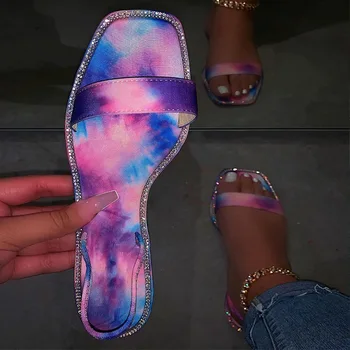

20 Pairs Women Starry Sky Summer Sandals Bling Woman Outdoor Beach Slides Colorful Slippers Ladies Glitter Shoes 2020 New