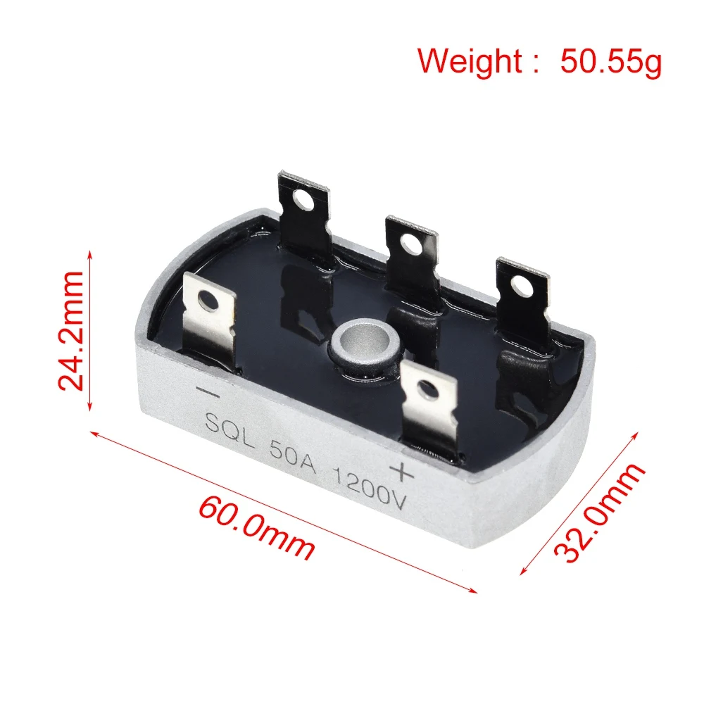 50A 1200V Aluminum Metal Case 3 Phase Diode Bridge Rectifier 50Amp SQL50A Module diode bridge rectifier electrical rectifier diodes rectifier diodes electrical diodes