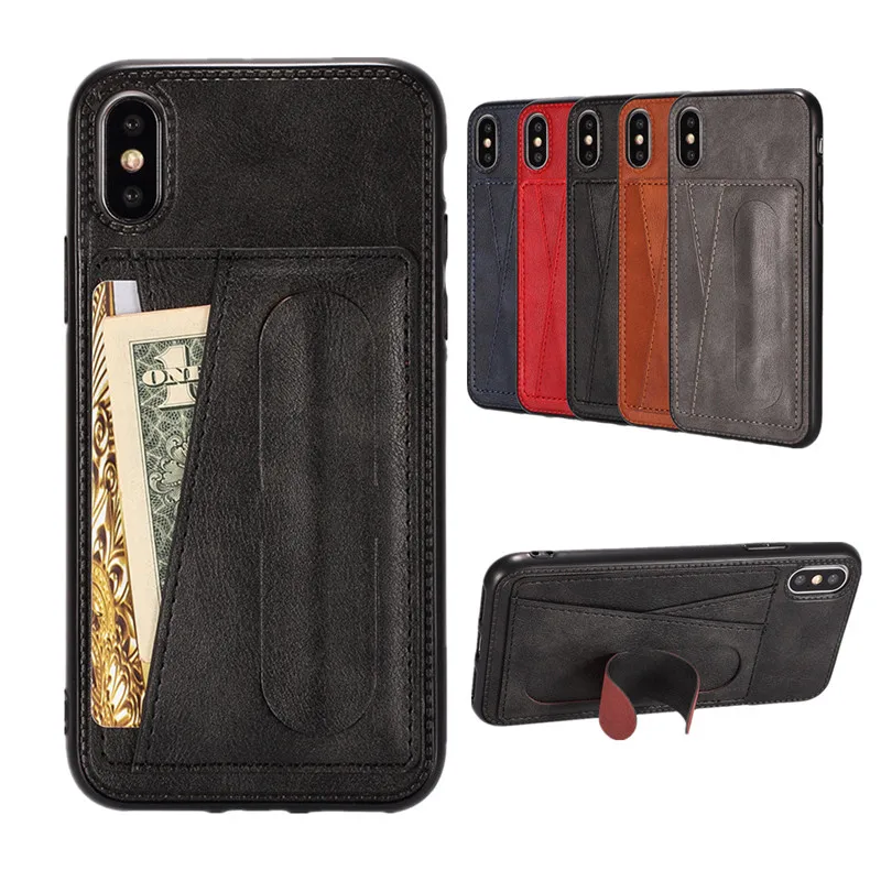 

Wallet Card Stand Holder Case For iPhone 11 Pro Max 6 6s 7 8 Plus XR X XS Max Fashion PU Leather Card Pocket Mobile Phone Cover