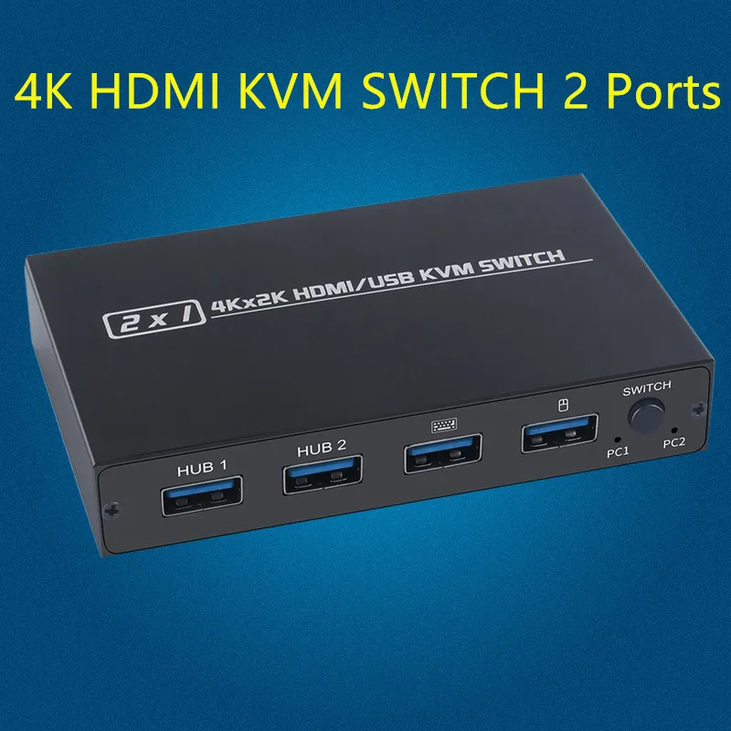 4K USB KVM Switch Box Video Display USB Switch Splitter for 2 PC Sharing Keyboard Mouse Printer Plug And Paly usb kvm switch
