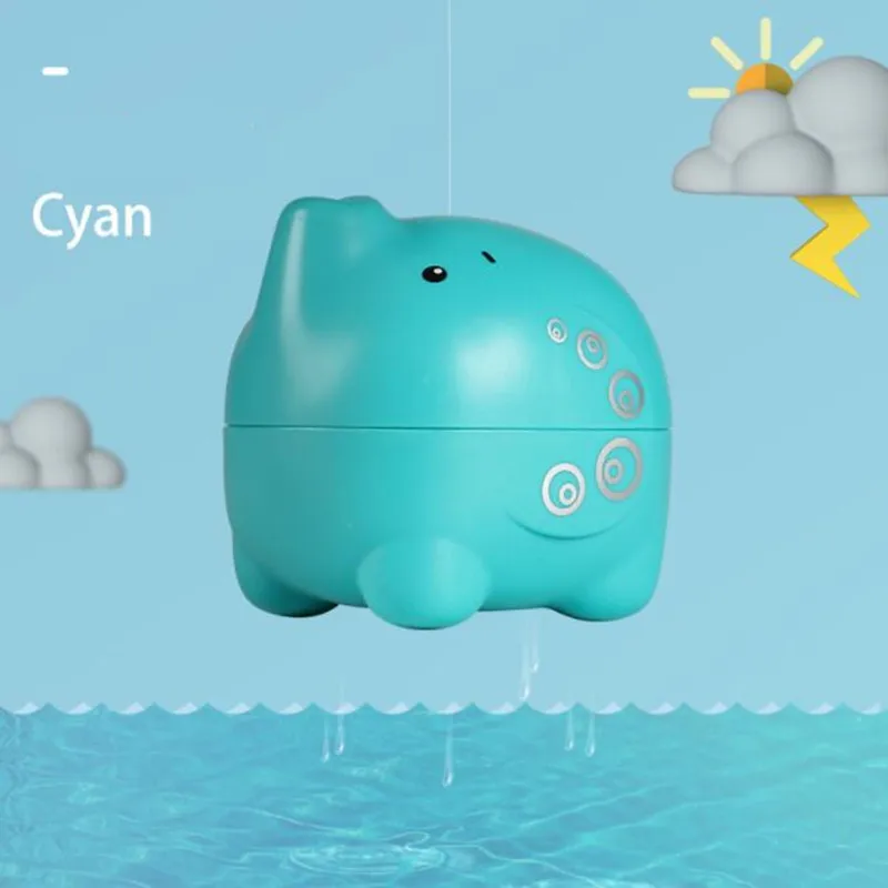 cyan-elephant Детские Игрушки для ванны для детей животные капли дождя пляжные игрушки Морской Лев Слон водные игрушки для детей ванная комната плавательный Ванна Душ игрушки - Цвет: cyan-elephant