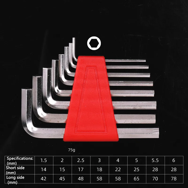 8PCS Metric size Шестигранный ключ шестигранный гаечный ключ 1/1"-1/4" дюймов и 1,5 мм-6 мм метрический размер короткий рычаг ручной инструмент набор короткий рычаг хром-ванадиевой стали гаечный ключ - Цвет: 8PCS Metric size