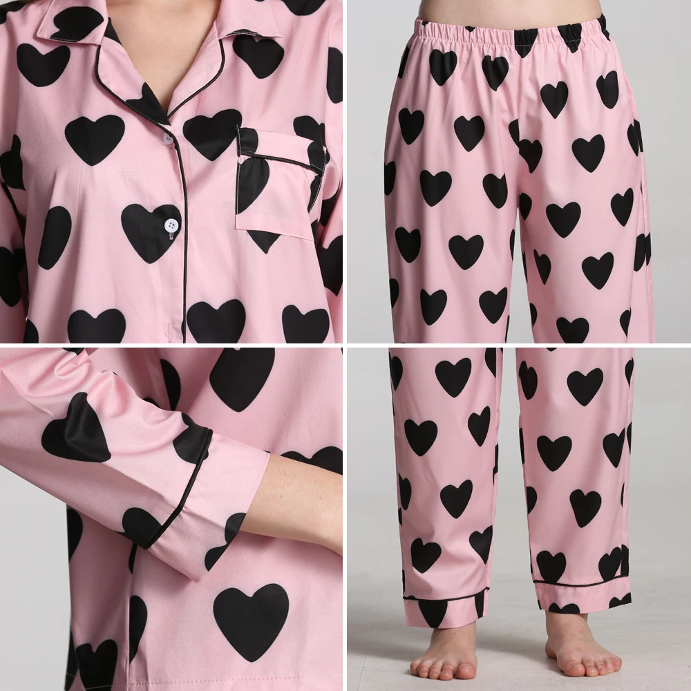 Пижама женская милые женские пижамы 2 шт. пижама теплая с длинными рукавами