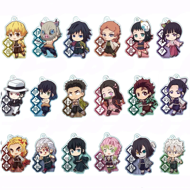 Аниме Demon Slayer Kimetsu no Yaiba брелок милый акриловый Tanjirou Nezuko Agatsuma Zenitsu Rengoku Kyoujurou