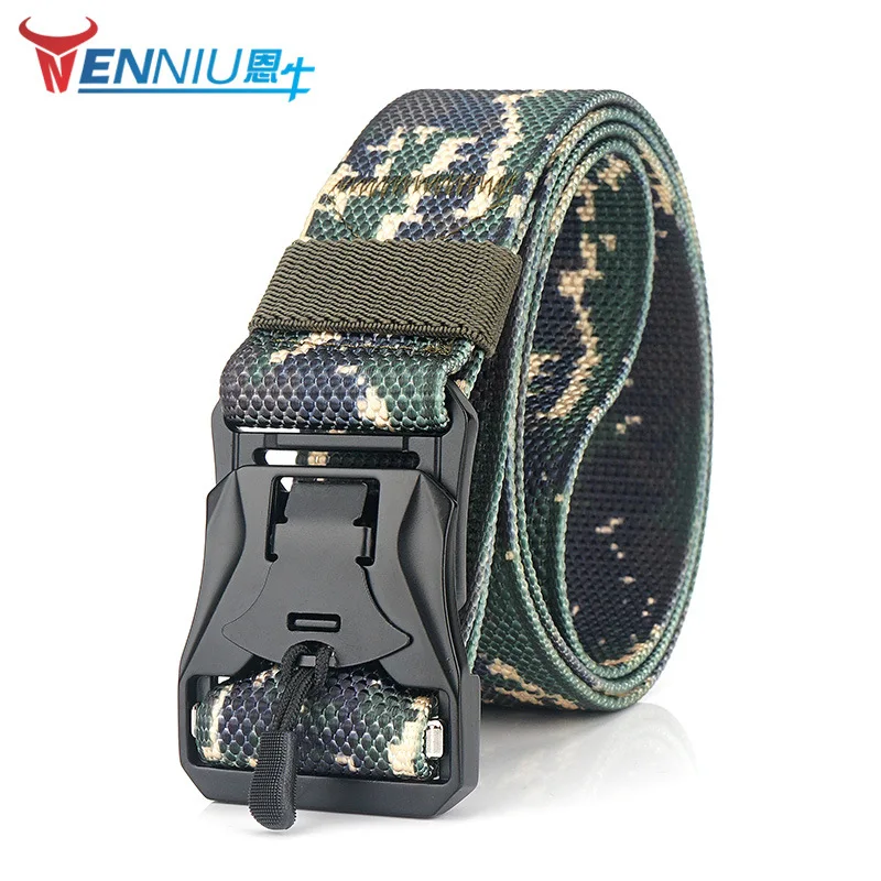 

3.8 Cm New Style Nylon Waistband Men Magnetic Clasp Tactical Belt Quick Release Alloy Buckle