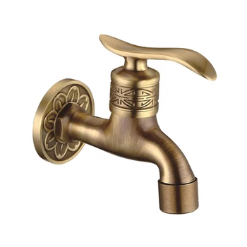 

G1/2 Connector Lever Handle Bidet Laundry Garden Antique Brass Washing Machine Faucet Wall Mount Mop Basin Sink Bathroom Tap