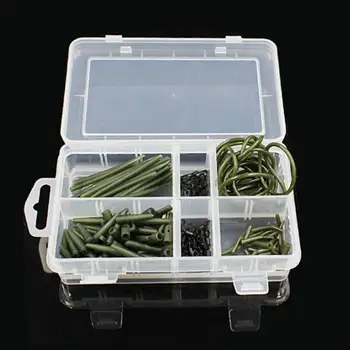 

1 Set Fishing Rolling Swivels Anti-tangle Sleeves Eco-Friendly Enduring Convenient Rubber Hose Hook Sleeves Kit
