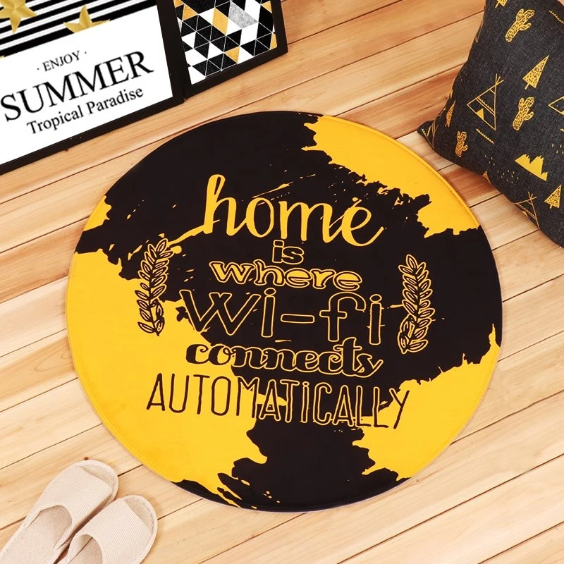 Простой Круглый компьютерный стул с 70 см ковровой подушкой диаметр и водонепроницаемый круглый ковер напечатан на прикроватной подушке