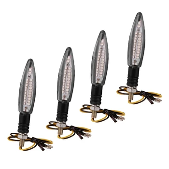 

4X LED Mini Motorcycle Motorbike Turn Signal Lights Indicators Amber Lamp 12V for Suzuki Yamaha Honda