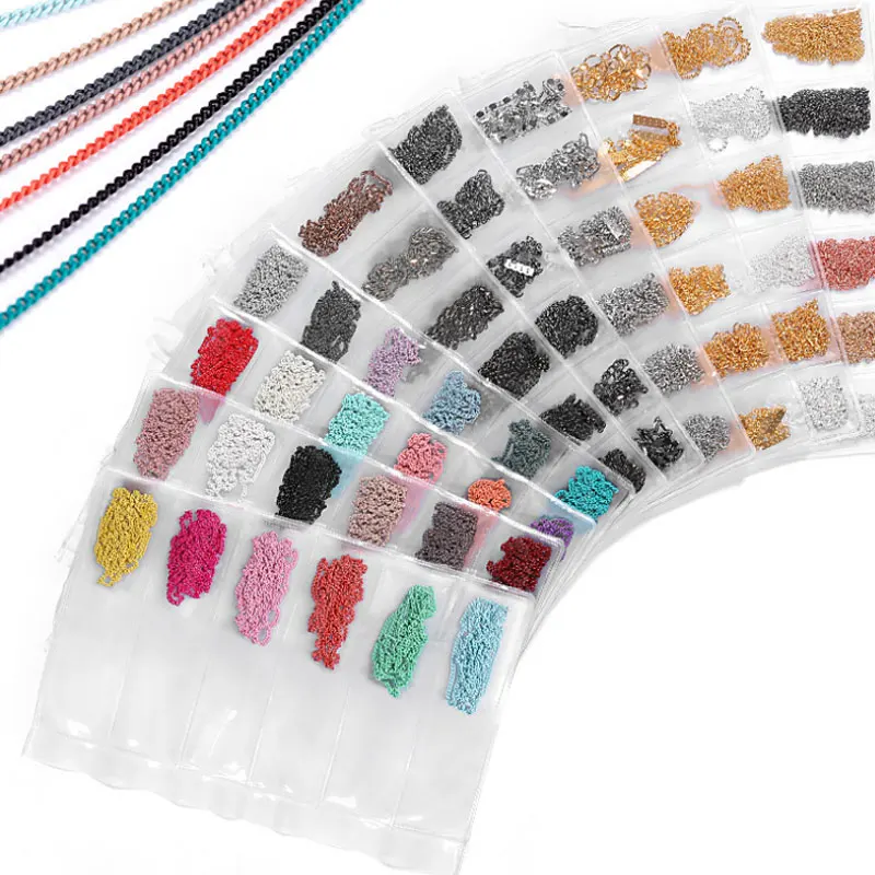 

Цепочка для ногтей, Золотая и серебряная, 6 сеток