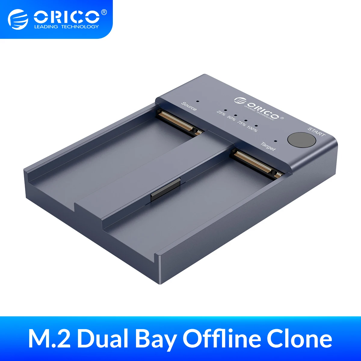 ORICO Dual Bay M.2 автономный клон 10 Гбит/с NVME SSD корпус USB C 3 1 Gen2 для M Key & M/B PCIe устройство