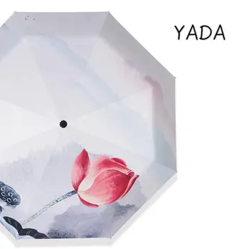 

YADA Chinese style ink & wash Folding Automatic Umbrella UV Rainproof Umbrella Fold Parasol Rain Sun Anime Umbrellas YD200106