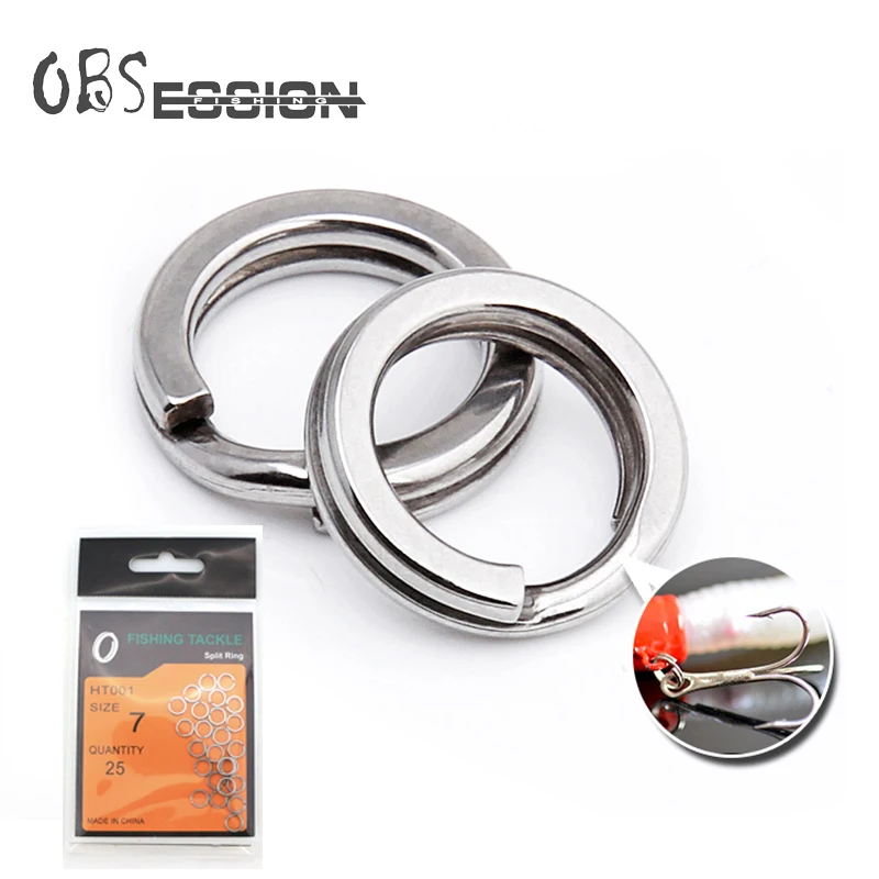 OBSESSION 25pcs/bag Stainless Steel Split Ring Heavy Duty Fishing Double  Ring Connector For Fishing Hook Fishing Accessories - AliExpress