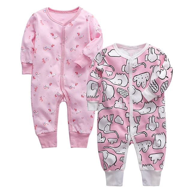 Baby Girls Sleepers Pajamas Babies Newborn Boys Jumpsuits 2 PCS/lot Infant  Sleepsuit Sleepwear 0 3 6 9 12 Months Baby Clothes