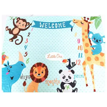 

Baby Monthly Record Growth Milestone Blanket Swaddle Wrap Photography Prop Cloth F3ME