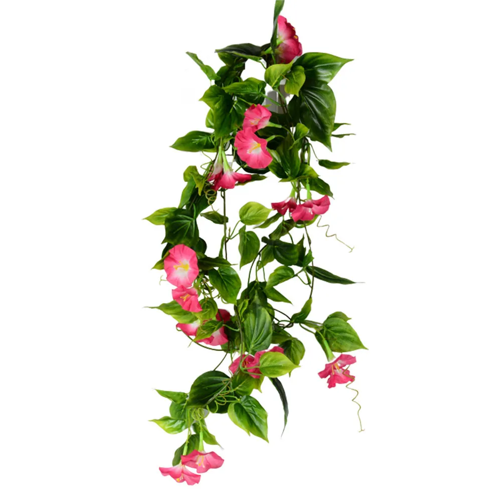 

Artificial Hanging Vine Decoration Morning Glory Fake Plant Leaves Vivid Rattan Leaf Garden Party Home Wedding Decor Flower