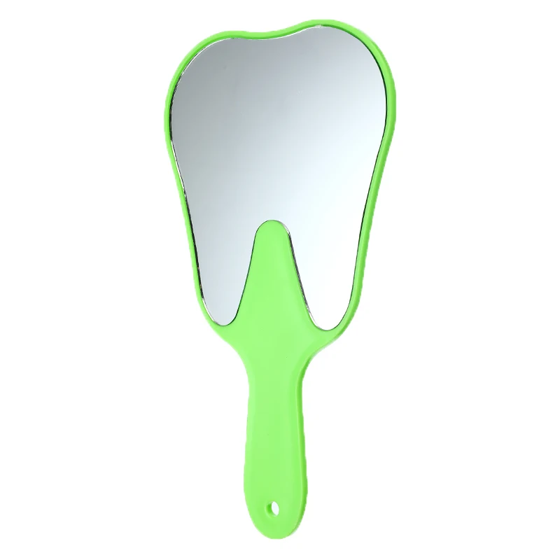 Teeth green Дамское зеркальце пластиковое Дерево Круглый/зубы/прямоугольная форма макияж зеркала Карманное зеркальце Косметика держится для дам красота комод - Цвет: Teeth green