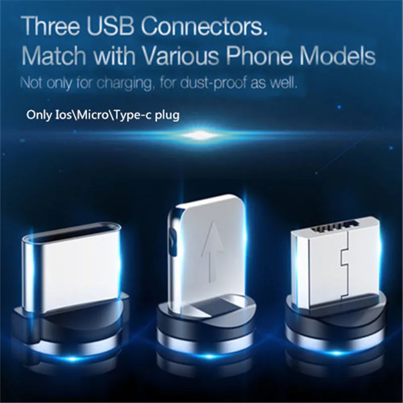 360 ° Магнитный адаптер зарядное устройство разъем iOS type-c Micro USB для магнитного кабеля для iphone samsung