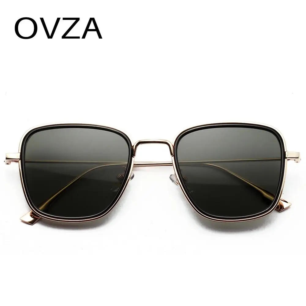 OVZA, панк, готические солнцезащитные очки, мужские, высокое качество, металлические, солнцезащитные очки для женщин, фирменный дизайн, модные, крутые, очки, UV400, с широкой стороной, S0011
