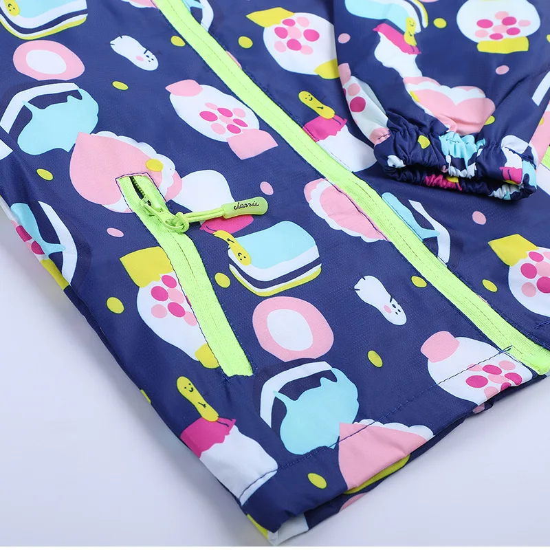 Kids' Coat Spring And Autumn Korean-style Printed Cartoon Hooded Girls Windproof Waterproof Raincoat Jacket