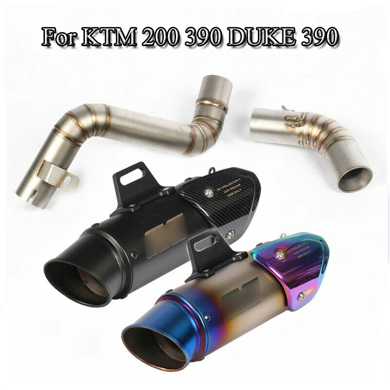 

For KTM 200 390 2012-2016 Motorcycle Exhaust System Pipe Mid Connect Tube + 51mm Exhasut Muffler Tail Pipe Slip On Duke 390 Moto