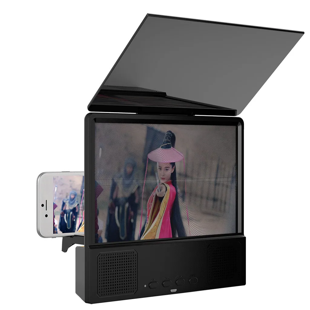12 дюймов Bluetooth Динамик усилитель телефона Подставка 3d HD видео Экран держатель усилителя фильм усиления проектор подставка для телефона
