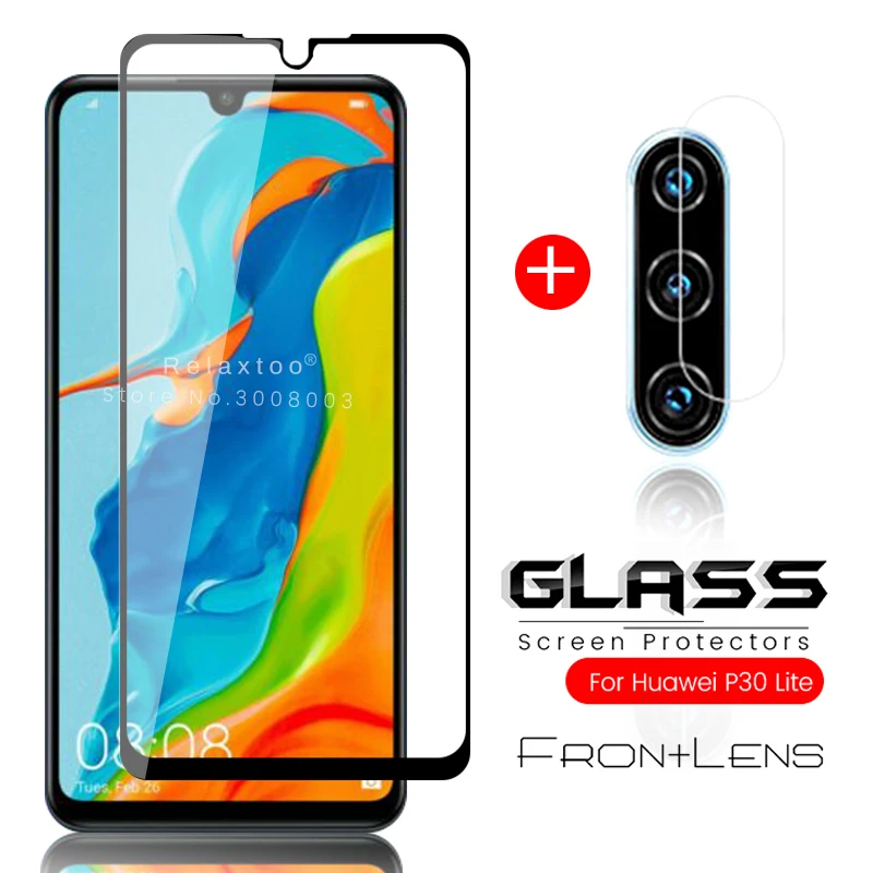 

2-in-1 original panzerglass on hauwei p30 lite camera protective glas for huawei p 30 lite light lait mar-lx2b 6.15'' tremp film