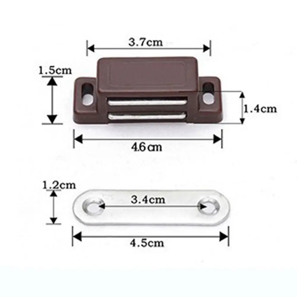 

Small Magnetic Door Catches Kitchen Cupboard Wardrobe Screw White Cabinet Hardware Cabinet Latch Catch Brown Y6S5